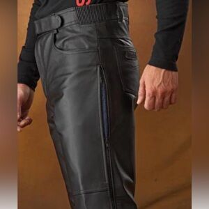 Bristol Black Leather Biker Overpants sz 34
